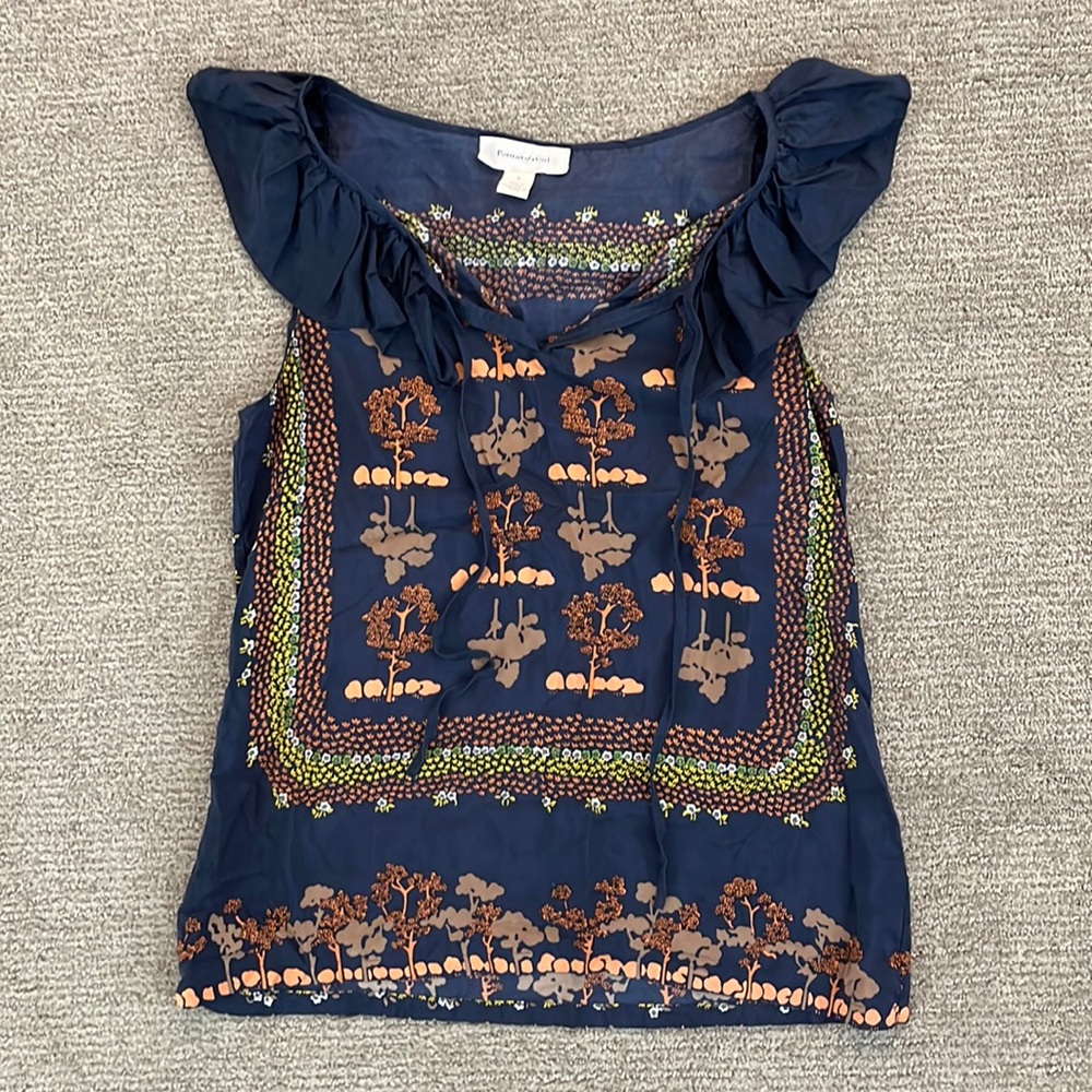 Portrait of a Girl 100% silk top